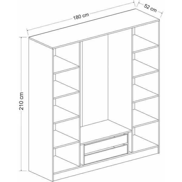 Cikani garderob 180x52x210 cm - Ek Cikani garderob 180x52x210 cm - Ek