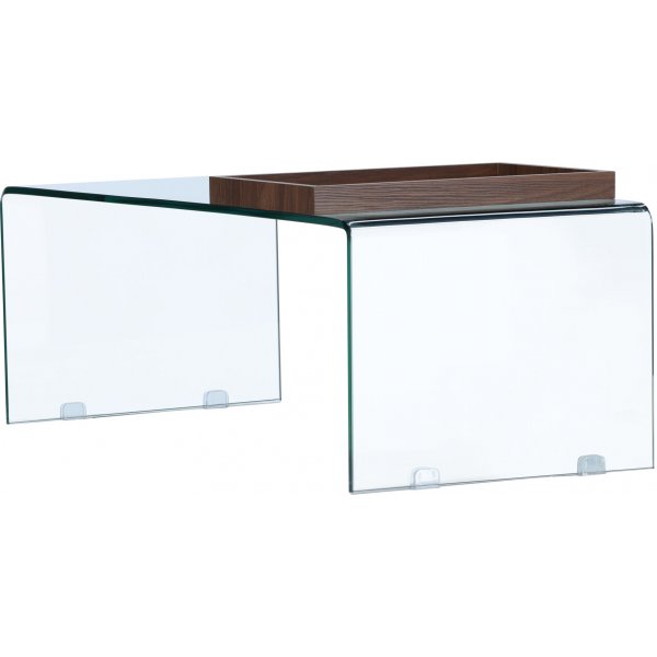 Telemark soffbord 110 x 50 cm - Transparent/Valnöt Telemark soffbord 110 x 50 cm - Transparent/Valnöt