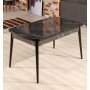 Bendir eettafel 132-170 x 76,5 cm - Zwart