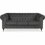 Soffa Chesterfield Cambridge Deluxe 225 cm - Mrkgr sammet