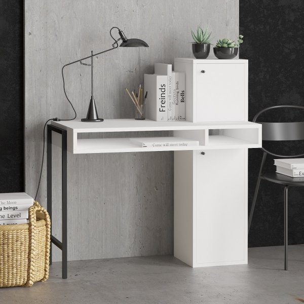 Loreen skrivbord Vit/svart - 102 x 45 cm Loreen skrivbord Vit/svart - 102 x 45 cm