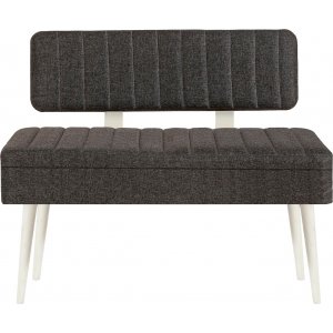 Banc Vina avec dossier - Blanc/anthracite