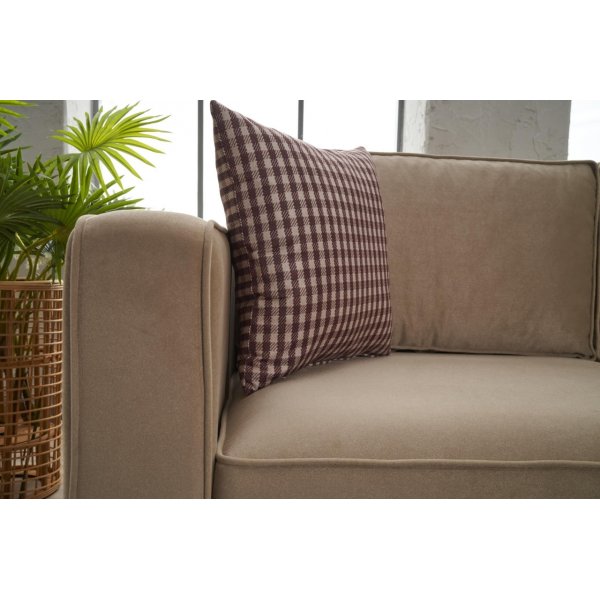 Canapé d'angle Kale - Velours crème Canapé d'angle Kale - Velours crème