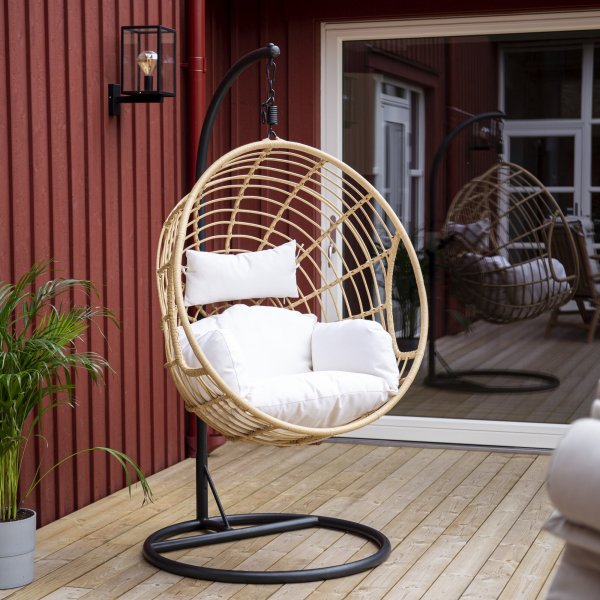 Chaise suspendue Viga - Noir/naturel/blanc Chaise suspendue Viga - Noir/naturel/blanc