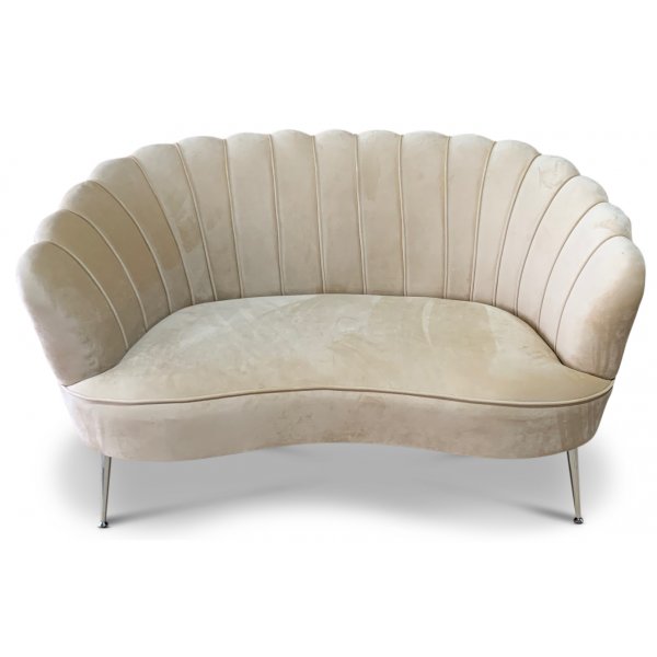 Snckan 2-sits soffa - Beige sammet / Krom