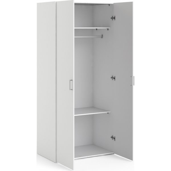 Space garderob med 2 dörrar - Vit Space garderob med 2 dörrar - Vit