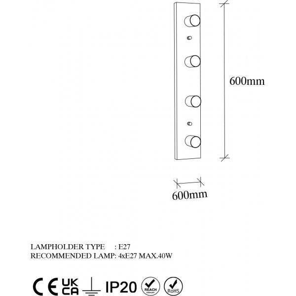 Milou wandlamp 12240 - Zwart