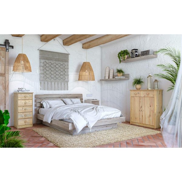 Mario slank dressoir met 5 laden - Geolied grenen Mario slank dressoir met 5 laden - Geolied grenen