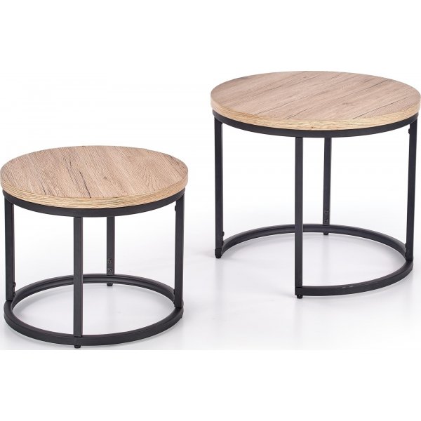 Tore soffbord Ø40/53 cm - San Remo ek/svart Tore soffbord Ø40/53 cm - San Remo ek/svart