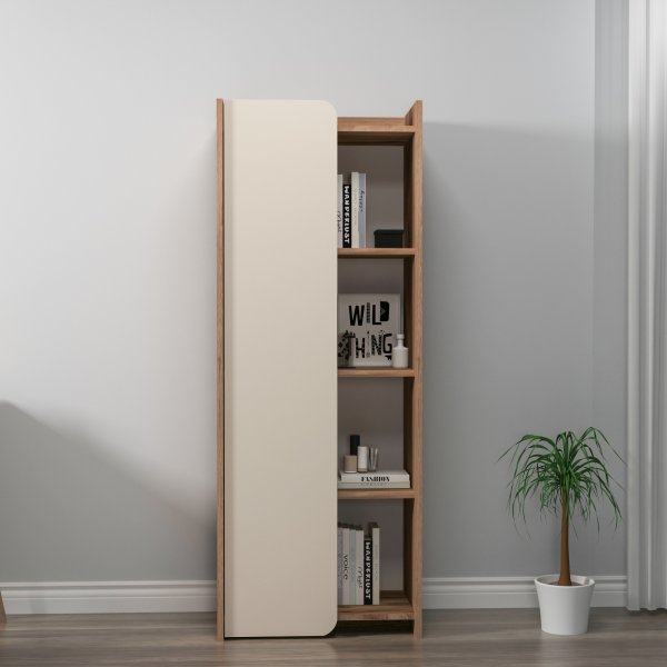 Bibliothque Suave - Noyer clair/beige