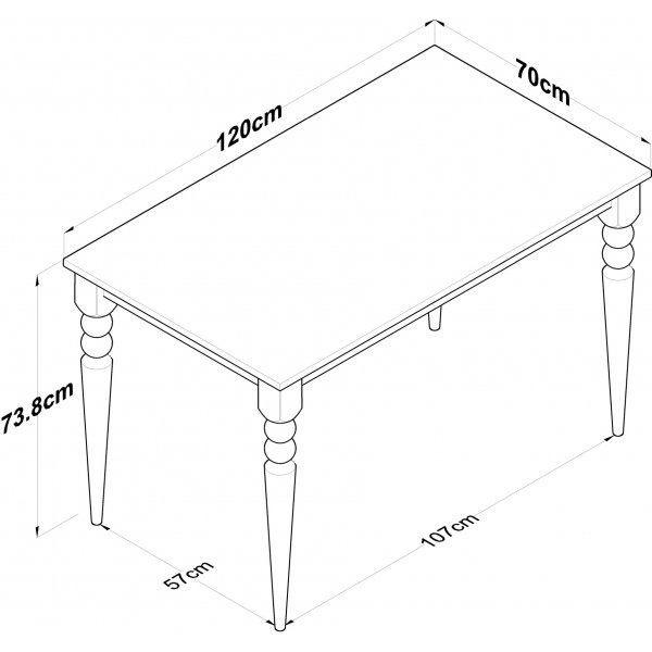Table à manger Jawa 120 x 70 cm - Noyer/blanc Table à manger Jawa 120 x 70 cm - Noyer/blanc