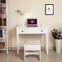 Izabel sminkbord med pall 90 x 76 cm - Vit