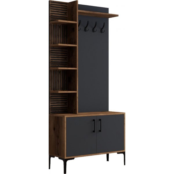 Viyana hallmöbel 90 cm - Valnöt/antracit Viyana hallmöbel 90 cm - Valnöt/antracit