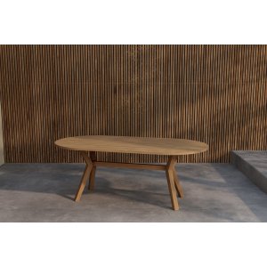Matbord Kenya ovalt 200x100 cm - nature teak