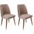 Ensemble de chaises de salle  manger Hugo, 2 pcs - Beige/noyer/or