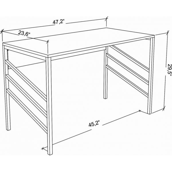 Bureau Joséphine 120 x 60 cm - Noir/blanc Bureau Joséphine 120 x 60 cm - Noir/blanc