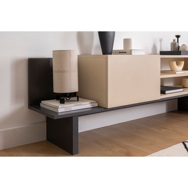 Meuble TV Frank - Beige/anthracite Meuble TV Frank - Beige/anthracite