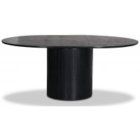 Drottningdal matbord förlängningsbart Ø130-170 cm - Svartbetsad ek Drottningdal matbord förlängningsbart Ø130-170 cm - Svartbetsad ek