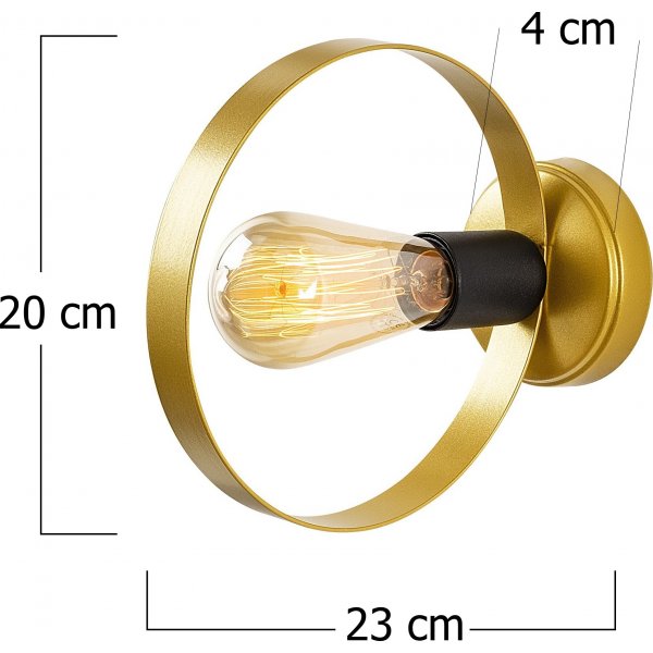 Haldur wandlamp 3931 - Goud/zwart