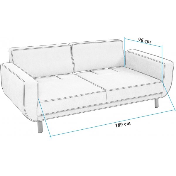 Canapé lit Berjer 3 places - Crème/chêne Canapé lit Berjer 3 places - Crème/chêne