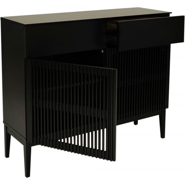 Darell lgt vitrinskp - Svart askfanr/ek