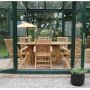 Salt utematgrupp ovalt matbord 200 cm med 6 st karmstolar - Teak + Textilskydd fr mbler