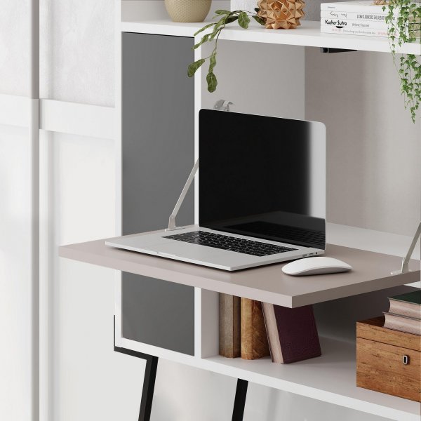 Tatti sk�p - Vit/ljus mocka/antracit