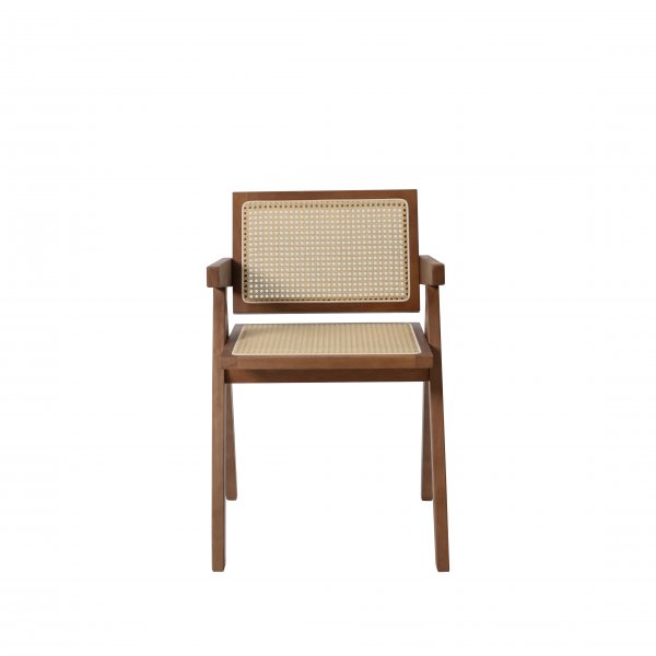 Anna karmstol - Brun med rotting i sits & rygg