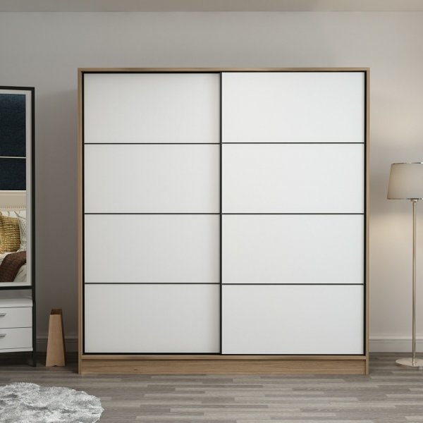 Kapusta garderob 180 cm - Brun/vit Kapusta garderob 180 cm - Brun/vit