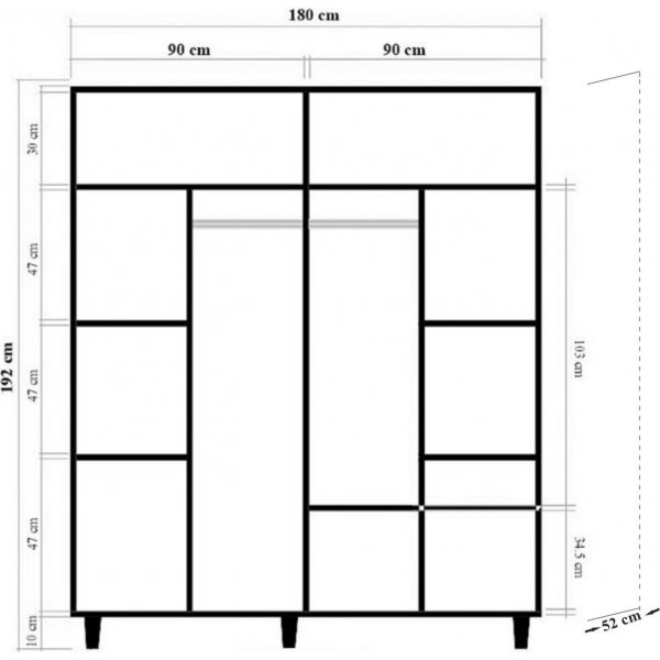 Armoire mode 180 cm - Chêne Sonoma Armoire mode 180 cm - Chêne Sonoma