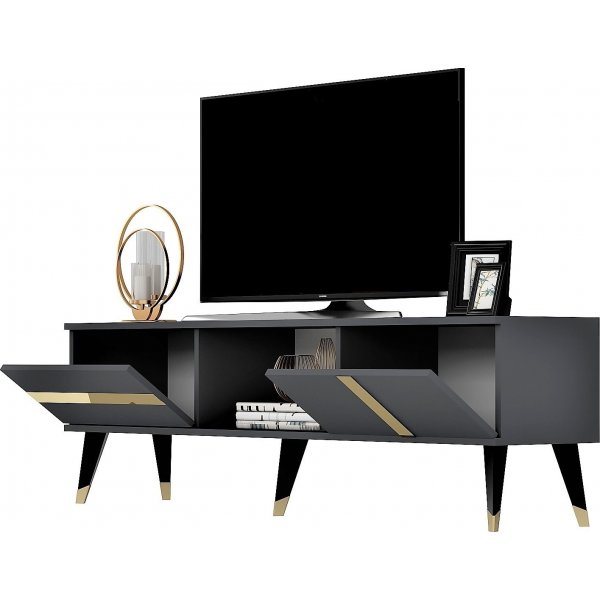 Banc multimédia Vania - Anthracite/or Banc multimédia Vania - Anthracite/or