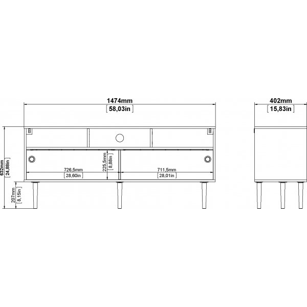 Rome TV-bänk - Hickory/vit Rome TV-bänk - Hickory/vit