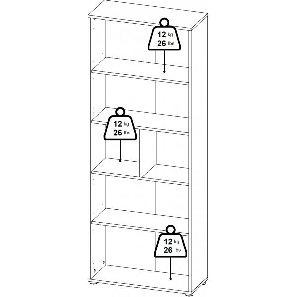 Sign bokhylla hög med 4 dörrar - Vit/hickory Sign bokhylla hög med 4 dörrar - Vit/hickory