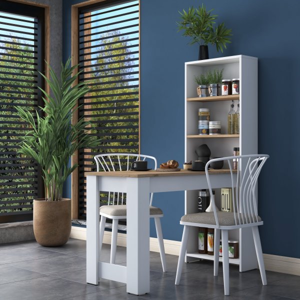 Table  manger Jalle 120 x 54 cm - Noyer/blanc