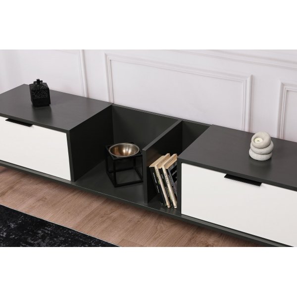 Ibiza TV-b�nk - Vit/antracit