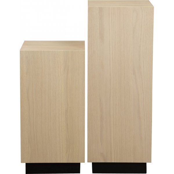 Napoli piedestal H60 - Vitpigmenterad lackad ekfanér Napoli piedestal H60 - Vitpigmenterad lackad ekfanér