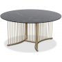 Tiffany Falcon runt soffbord 100 cm - Mssing / Svart marmorglas