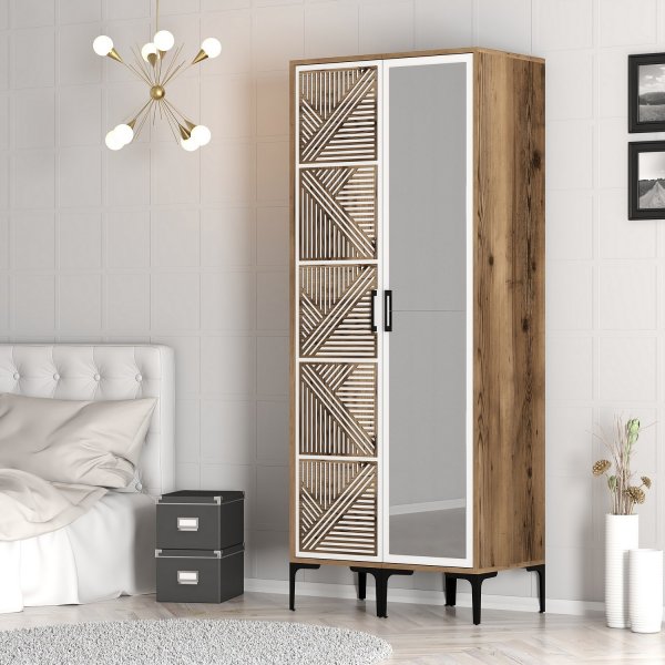 Armoire Kumsal 1 Noyer/blanc Armoire Kumsal 1 Noyer/blanc