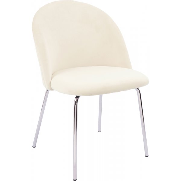 Plaza velvet stol - Beige / Krom + Möbeltassar Plaza velvet stol - Beige / Krom + Möbeltassar
