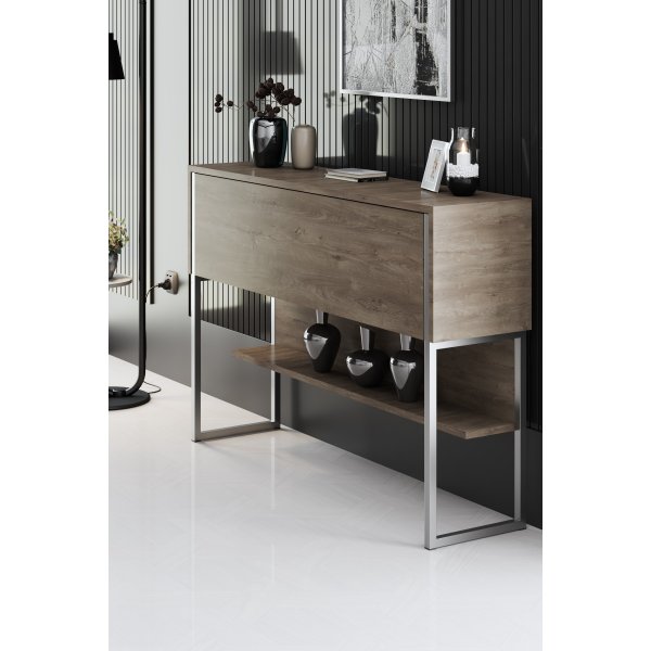 Lux avlastningsbord 120 x 30 cm - Valnt/silver