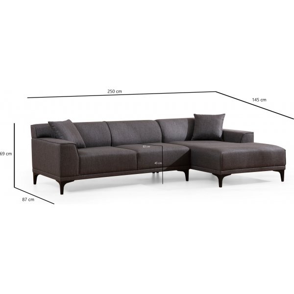 Canap divan Petra - Anthracite