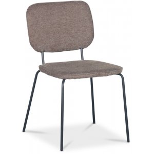 4 st Lokrume stol - Brunt tyg/svart + Möbeltassar