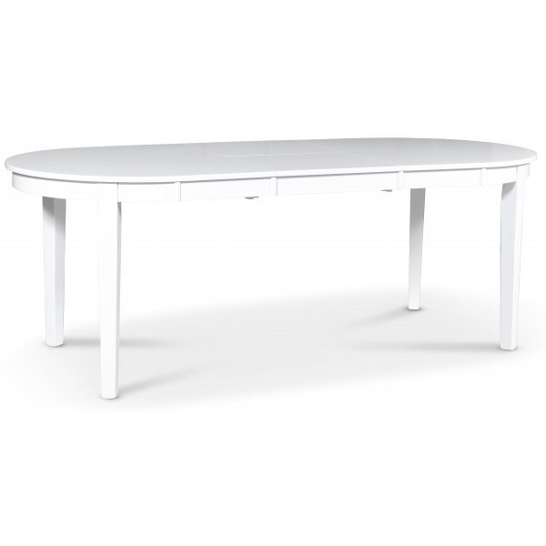 Gåsö matgrupp: Bord 160/210 cm inklusive 6 Fårö stolar - Vit/Ek + 4.00 x Möbeltassar Gåsö matgrupp: Bord 160/210 cm inklusive 6 Fårö stolar - Vit/Ek + 4.00 x Möbeltassar