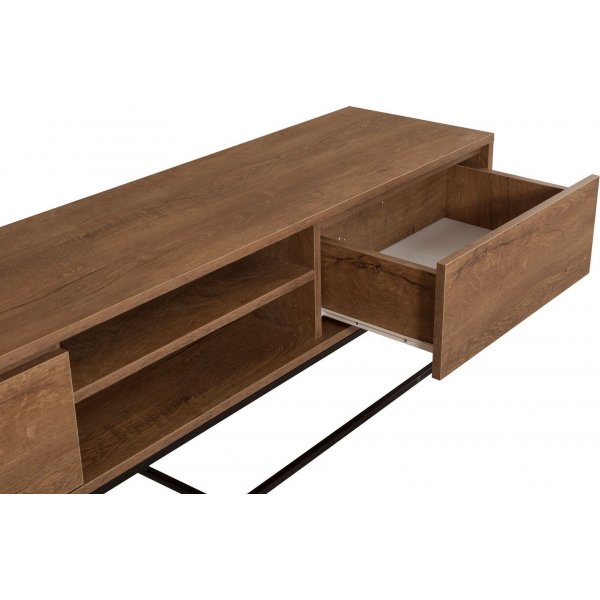 Rodez TV-bänk 180 cm - Valnöt/svart Rodez TV-bänk 180 cm - Valnöt/svart