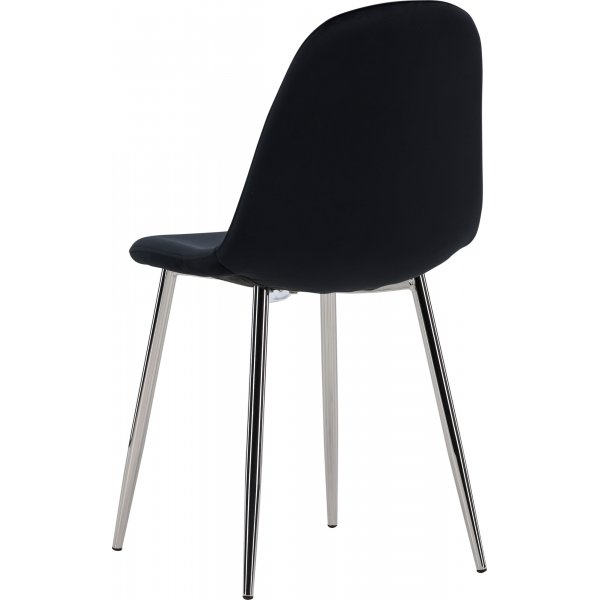 Chaise Bridge - Velours noir/chrome Chaise Bridge - Velours noir/chrome