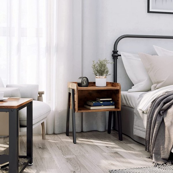 Sakarias bijzettafel 46 x 35 cm - Bruin/zwart