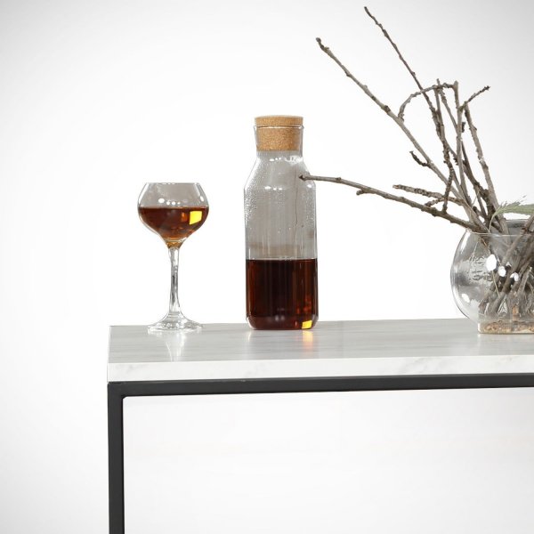 Poly soffbord 75 x 75 cm - Vit/svart Poly soffbord 75 x 75 cm - Vit/svart