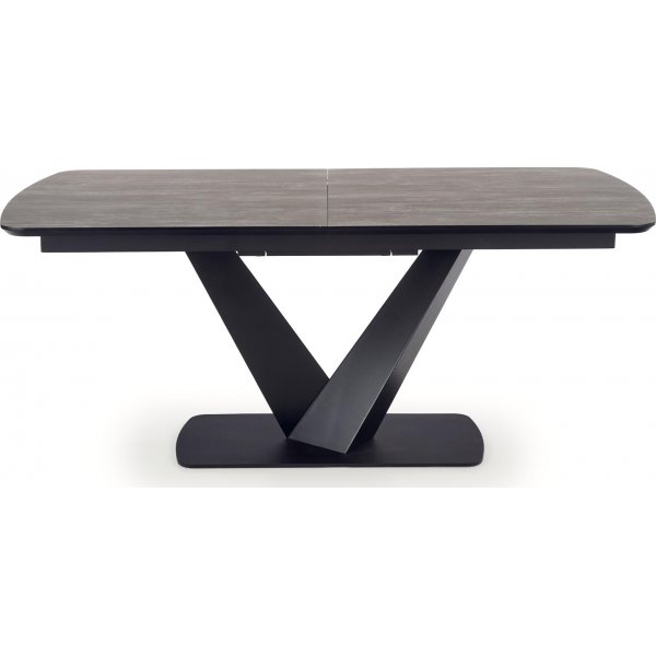 Table  manger Jaylynn 180-230 x 95 cm - Gris fonc/noir