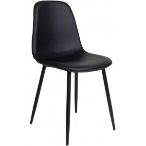 Chaise de salle  manger Stockholm en cuir artificiel noir