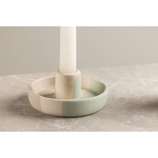 Otis ljusstake - Beige/Gr�n/Gr�